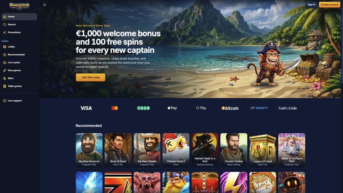 review over online casino buitenland winner island